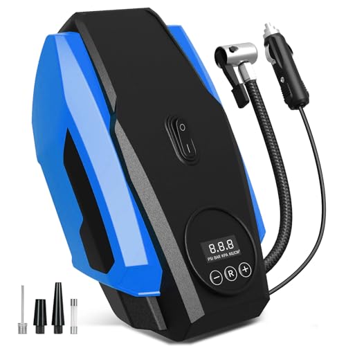 Image of Mrsdry 150psi Air Tyre Inflator for Car and Bike Pump Auto Stop (Blue)