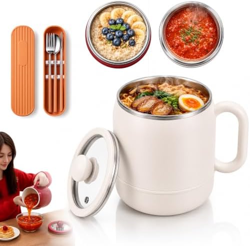 Multi-Function Portable Electric Stewing Cup, Ceramic Inner Pot (White)