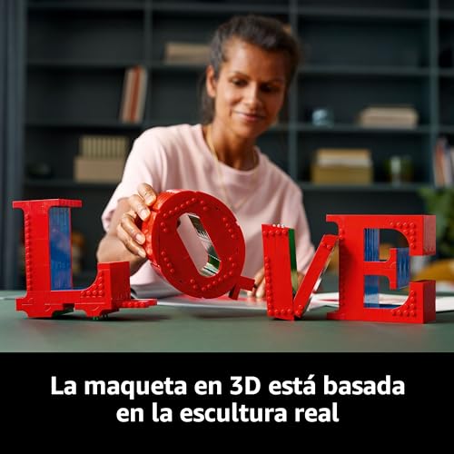 Miniatura 4 de LEGO Art Love Maqueta 3D para Construir para Adultos - Regalo para Parejas en San Valentín o Día de la Madre - Letras de Decoración para Casa y Dormitorio - Escultura Arte Pop 31214