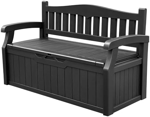 Devoko 80 Gallon Storage Bench Deck Box Lockable for Patio Furnit...