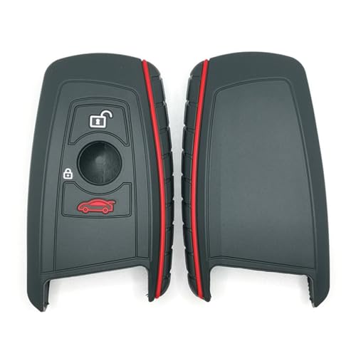 Happyit Silicone Car Key Fob Cover Case for bmw 1 3 5 7 Series X1 X3 X4 X5 F10 F15 F16 F20 F30 F18 F25 M3 M4 E34 3 Buttons (Black)