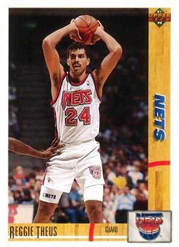 1991-92 Upper Deck Basketball Text Hologram Variation #264 Reggie Theus New Jersey Nets Official NBA Trading Card (Rare Parallel)