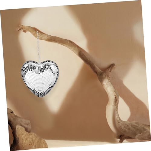 Adorno colgante en forma de corazón con espejo para discoteca, decoración reflectante para bodas, cumpleaños, bares, karaoke y eventos de baile, diseño atractivo miniatura 4