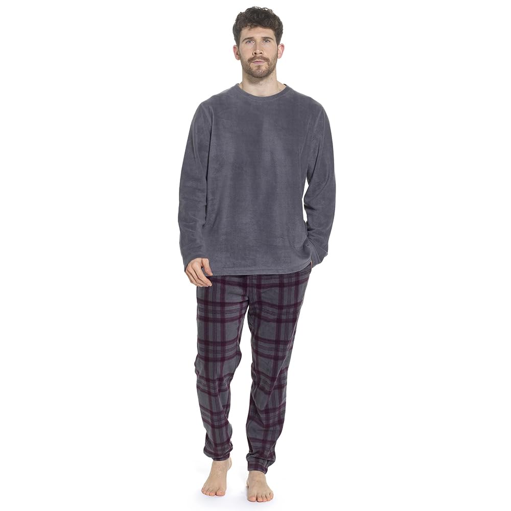 kraftd Mens Pyjama Set with Long Sleeve T-Shirt & Bottom Pants Sleepwear Loungewear & Nigh...