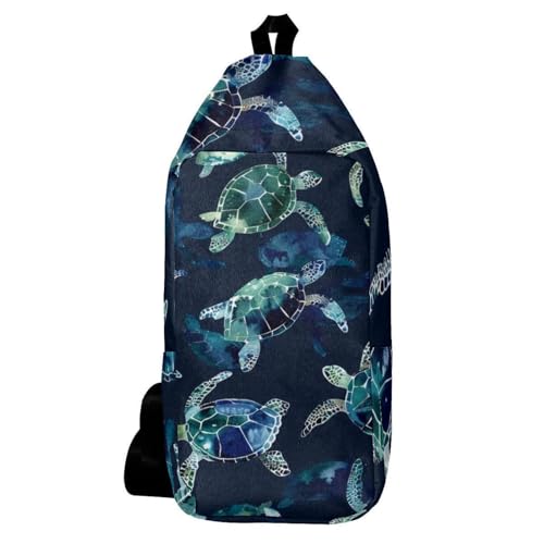 Sac à dos à bandoulière tortue marine multicolore pour voyage et rando