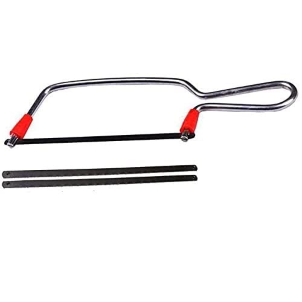 Impact Steel Junior Mini Hacksaw Frame with 3 Spare Blades (Black) - Chrome Plated Steel Wire Frame, Sturdy & Durable, Finger Guard for Safety, Ideal for Multifunctional Cutting