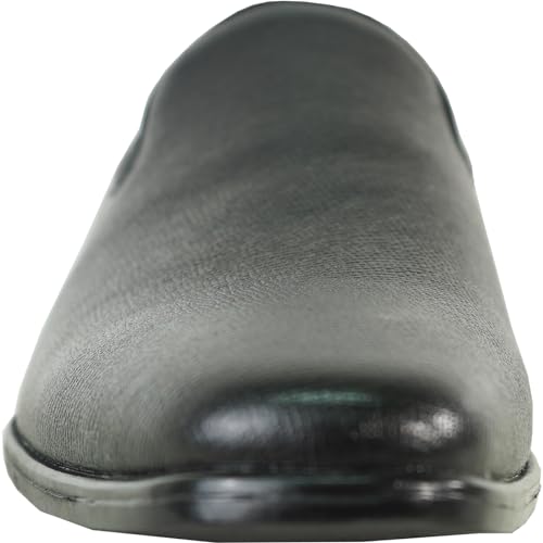 ALLURE-SUITS & TUXEDOS Men Genuine Leather Fashion Dress Shoe AL04 Classic Slip On Loafer Formal Tuxedo for Wedding Prom Party Uniform Formal Event Black Cognac Size from 6 to 163