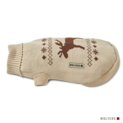 Wolters | Strickpullover Elch in Beige/Braun | Rückenlänge 35 cm