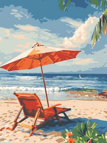 Pintar por números adultos playa cuadros manualidades pintura con números acrílico 100x130 W0-295