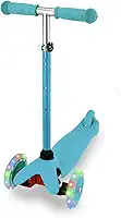 Patinete Azul c Rodas de LED Infantil Altura Ajustável 3 Rodas