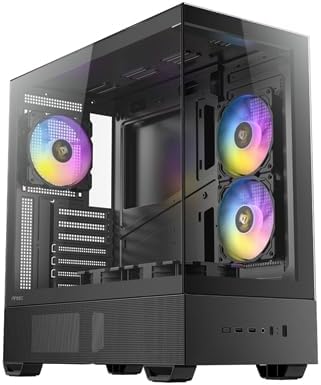 Antec CX705 ARGB Mid-Tower ATX Oyun Kasası, Siyah, 270° Panoramik Temperli Cam, 5x120mm PWM ARGB Fan Dahil, 360mm Radyatör Desteği