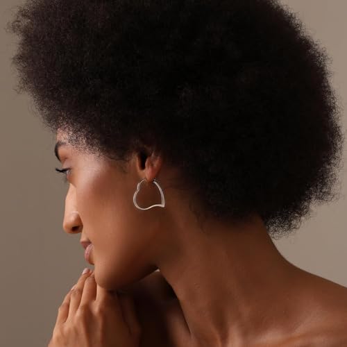 LeCalla 925 Sterling Silver Heart Hoop Earrings for Women | Love Theme Heart Shaped Hoop Earring | Womens Italian Love Heart Earrings Hoops3