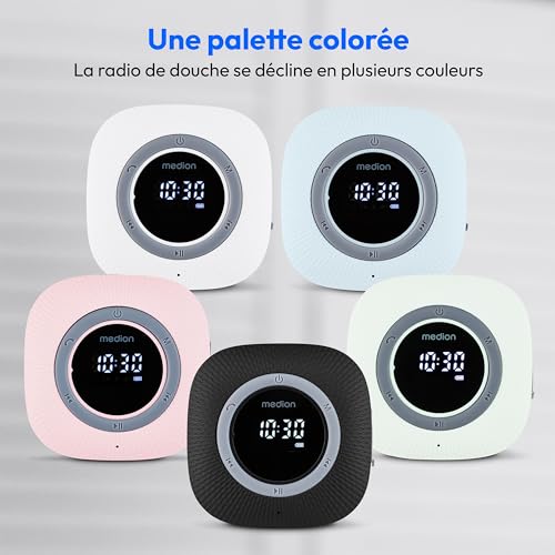 Radio de Douche MEDION FM Bluetooth IPX6 Ventouse de fixation - vue 7
