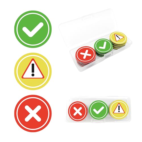 FloraVigo Lot de 42 aimants d'avertissement, Tableau de récompense pour Enfants, Bonne Attraction magnétique, avec boîte en polypropylène, Humeur, Tableau, 2,5 cm (Avertissement croisé)