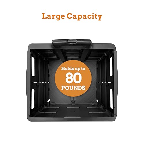 Inspired Living Collapsible Ultra-Slim Pack-N-Roll, 2 Wheel Utility Cart , With Telescopic Handle - Super Strong up to 80 Lbs Load Capacity, Black - Thumbnail 3