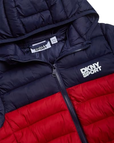 Image of DKNY Boys Puffer Jacket - Midweight Insulated Wind Water Resistant Hooded Puffer Winter Coat - Quilted Winter Jacket for Boys