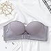 BABAOZHOUHE Women Strapless Front Closure Bra For Women Wire Free Sexy Push Up Invisible Bras For Female Brassiere Seamless Bralette Cup 75(34) C Gray