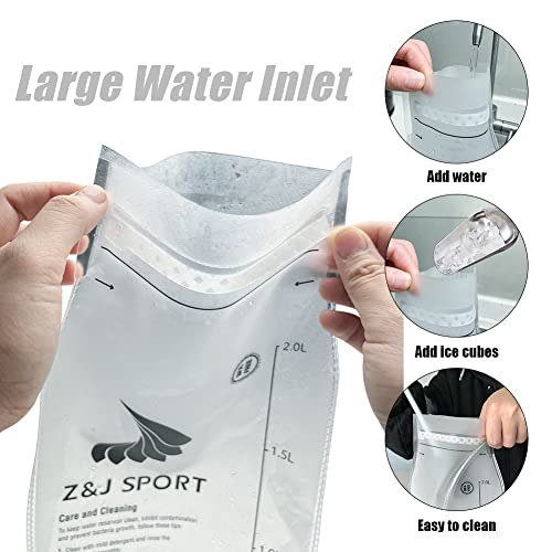 Z&J Sport Hydration Bladder 2L For Camping, Cycling, Hiking, Climbing, Traveling - Leak-Proof Water Bladder, Reusable Hydration Reservoir For Backpacks #TOP2