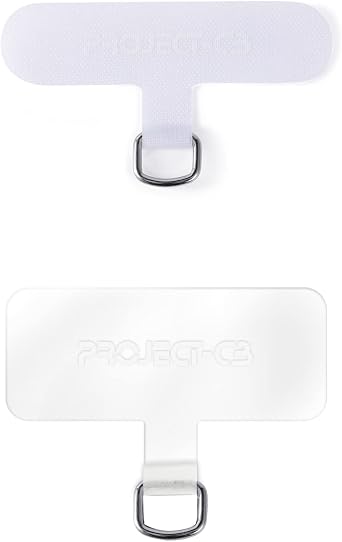 Phone Tether Tab 2 Pack,Universal Phone Lanyard Patch Without Adhesive,Phone Strap Replacement Part for Cell Phone White&Clear