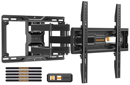 Perlegear Full Motion TV Mount for 32-65 Inch TVs up to 99 lbs, Max VESA 400x400mm, Fits 16