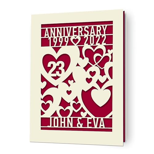EDSG Deep Red Personalized Anniversary Card