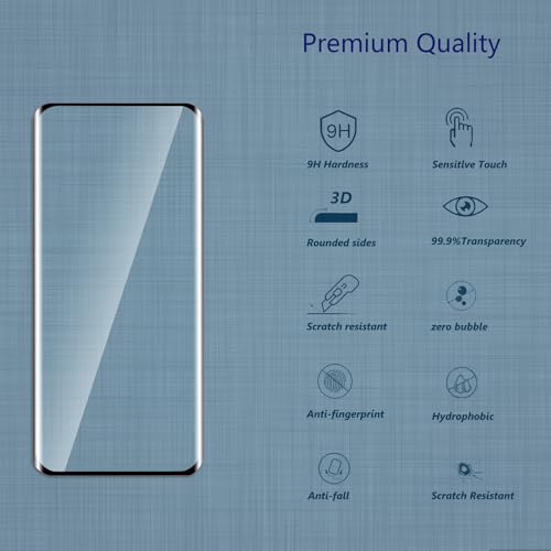 Qzjinch 3 Pezzi Pellicola Vetro Temperato Per Honor Magic 5 Pro，Senza Bolle, 3D Copertura Totale，Anti-Graffio, Durezza 9H,Ultra Resistente,Anti-Impronte, 0,33Mm Ultra Trasparente - 2