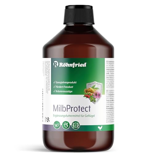 Röhnfried MilbProtect 500 ml I Vor & Nach Milbenbefall I Ergänzungsfuttermittel für Geflügel I fördert Fresslust I Kräuter I Ganzjahresprodukt