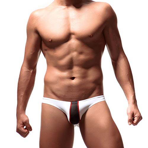 sous-Vêtements pour Hommes,Sexy Hommes Blanc Slips Soft Breathable Silk Sexy sous-Vêtements Hommes Hot Hips Up Transparent Jockstrap Coloré Undies Respirable Confortable Stretch Briefs,XL Cover