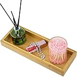 Natural Bamboo Bathroom Tray, Non-Slip Bathroom Trays for Counter, Rustic Bamboo Tray, Bamboo...