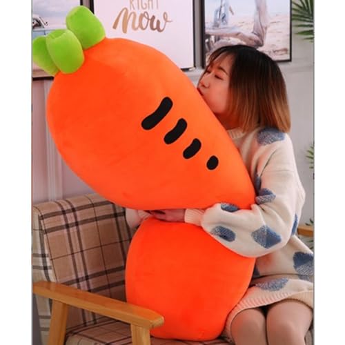 OUKEYI Carrot Hugging Pillow, Cute Carrot Plush Toy, Soft Carrot Doll for Kids, Unisex, Orange, 23.6 Inch
