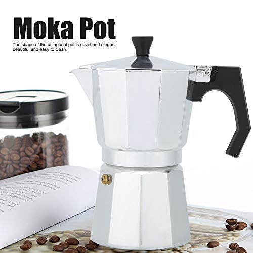 Hongzer Moka Pot, Aluminum Octagonal Stovetop Espresso Maker Coffee Maker Stove Top Coffee Maker Moka Italian Espresso Coffee Maker Brewer Percolator, 6-Cup Brewing Capacity #TOP1