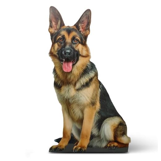 Geelin 4 ft German Shepherd Cardboard Standup Cutout Life Size Dog Animal Stand up Photo Booths Prop Stand-up for Pets Animal Themed Birthday Party Decoration Supplies