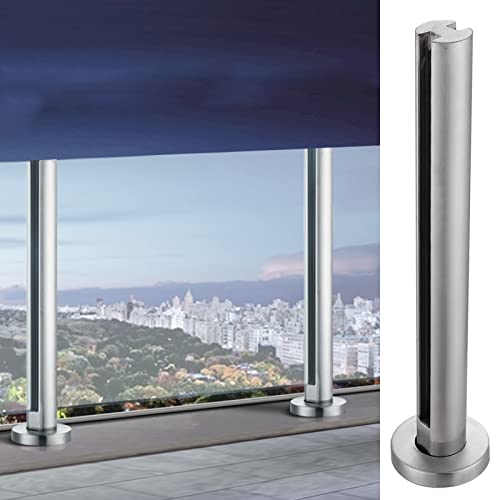 Balustrade Posts Balustrade Posts Safety Glass Railings System for Glass/Plastic/Wood/PVC Panel, Veranda Loft Deck Baluster Garden Fencing, High Temperature Resistance (Mid Post H 90cm/35.4in)