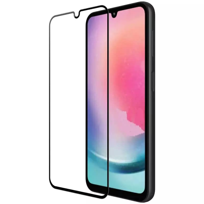 Image of Casodon Designed for Samsung Galaxy A24 4G Tempered Glass Screen Protector Guard (Black) Full Screen Coverage with Easy Installation Kit