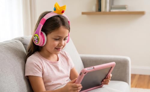 Image of Princess Peach Bluetooth Headphones for Kids Wireless Headphones for School