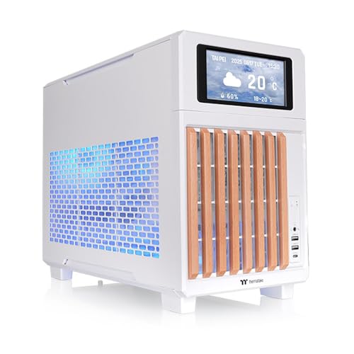 Image of Thermaltake TR200 WS; Micro Chassis; Wood Front Trim; mATX /mITX Support; 360mm Radiator Support; 365mm GPU Clearance; 175mm Air Cooler Clearance; 5.25 inch Bay Support; Snow; CA-11L-00S6NN-WS