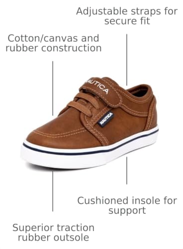 Image of Nautica Kids Adjustable Strap Shoes | Comfortable Casual Sneakers for Boys and Girls, Toddlers & Little Kids