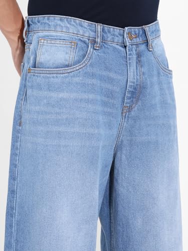 The Indian Garage Co Herren-Jeans, Baggy-Passform, mittelhohe Taille, Blau, 44 – Bild 5