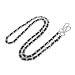 Generic Metal + Leather Purse Shoulder Bag Chain Strap Handle Handbag Bag Chain Replacement 120cm - Silver+Black