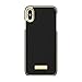 Kate Spade New York Phone Case | For Apple iPhone XS Max | Protective Phone Cases with Wrap Design and Drop Protection - Saffiano Black / Gold Logo Plate