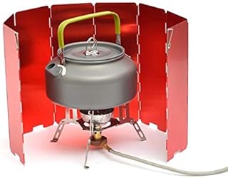 HERCHR Folding Stove Windshield, Aluminium Camping Stove Windshield with Carrying Case for Outddor Camping Equipment