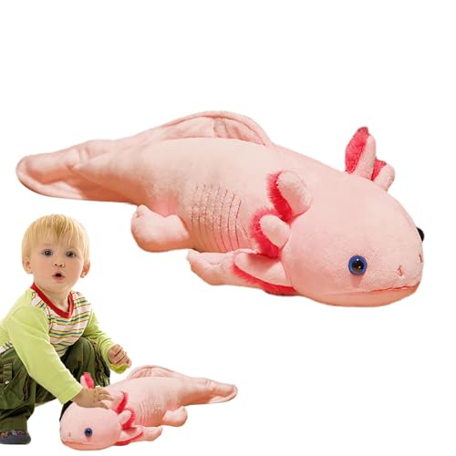Penlimly Juguete Peluche Ajolote, 45cm Salamandra de Peluche Almohada, Juguete Suave Salamandra para Dormir Abrazado, Regalo para Niñas Niños Adultos