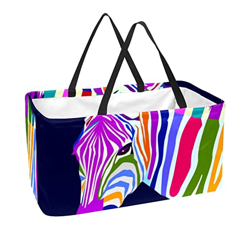 Rechteckiger Einkaufskorb, Wäschekörbe, Stoff, Aufbewahrungsboxen, bunter Zebra-Stil