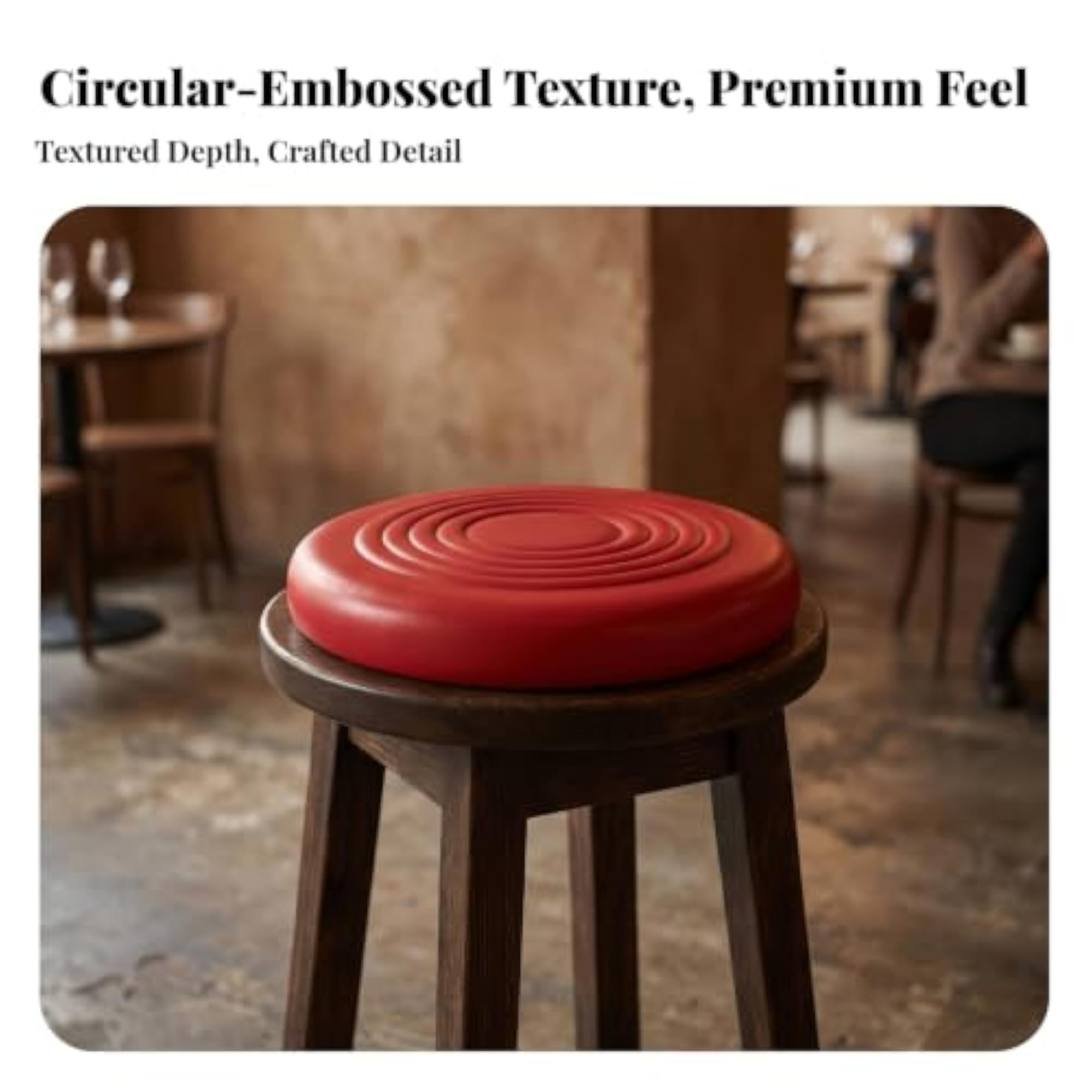 Filled Round Bar Stool Cushion, Comfy Padded Design