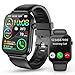 Smartwatch Herren Damen, 1,85" HD Touchscreen Smart Watch mit Telefonfunktion, 100+ Sportmodi Sportuhr mit Schrittzähler/Schlafmonitor... IP68 Wasserdicht Fitnessuhr für iOS Android