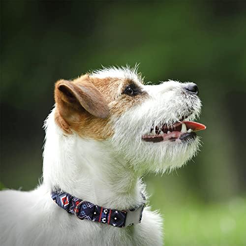 Southwest Dog Collar Tribal Pattern Adjustable Puppy Pet Collars for Small Medium Large Dogs Aztec Print (Aztec, Neck Fit 10"-13")