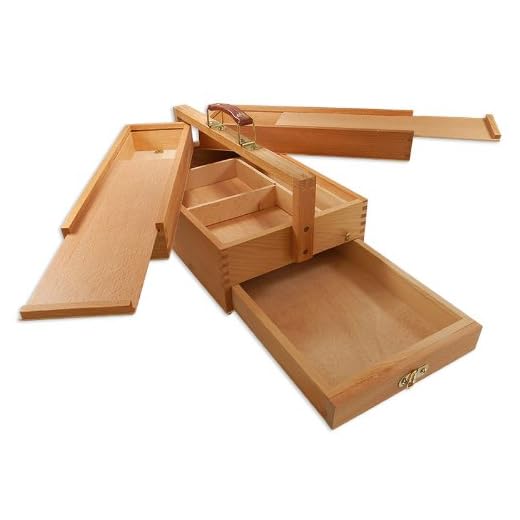 Artina - Maletín VANNES - Caja de Pinturas de Madera - para Artistas - con 4 cajones