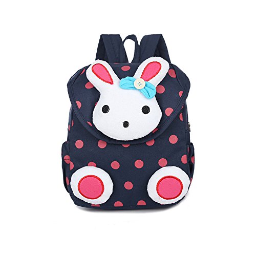 MOTOLIMO Baby Rucksäcke, Cute Bunny Kids Rucksack Kleine Schultasche Kleinkind Buch Tasche für Jungen oder Mädchen (Dunkelblau-Hase) Cover