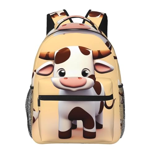 Sac à dos ordinateur portable motif vache - Sac de voyage léger et fonctionnel pour travail