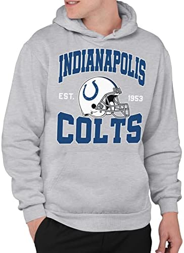 Junk Food NFL - Indianapolis Colts - Team Helmet - Unisex Adult Pullover Fleece Hoodie for Men and Women - Size Medium